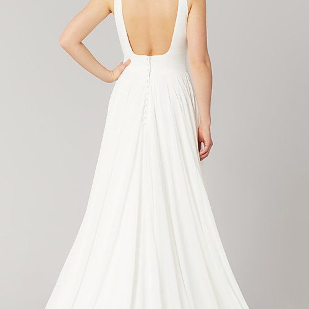 Chiffon Open-Back Wedding Dress - Picture 2 of 5